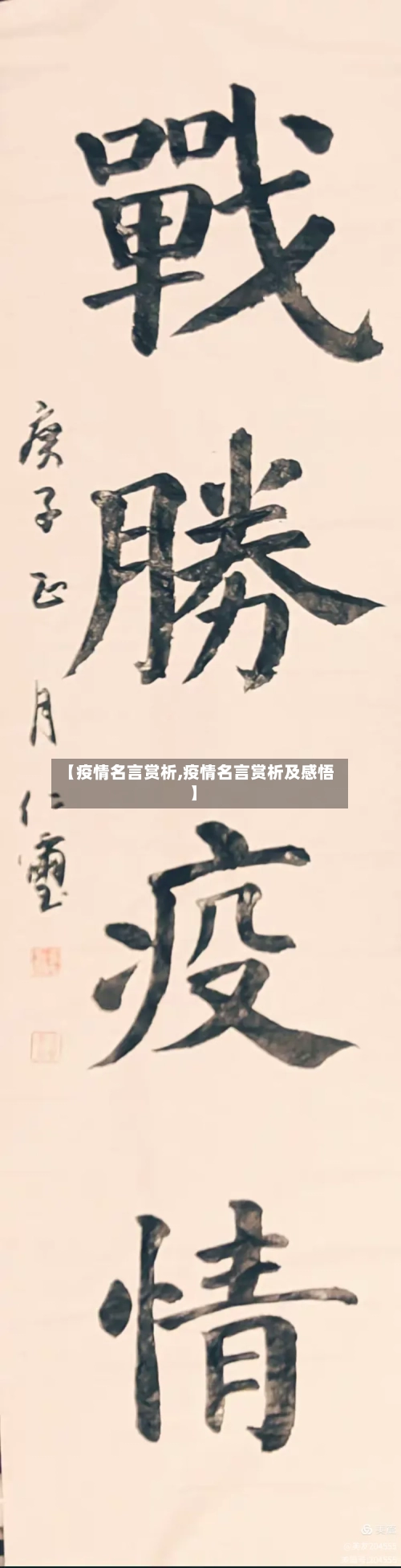 【疫情名言赏析,疫情名言赏析及感悟】