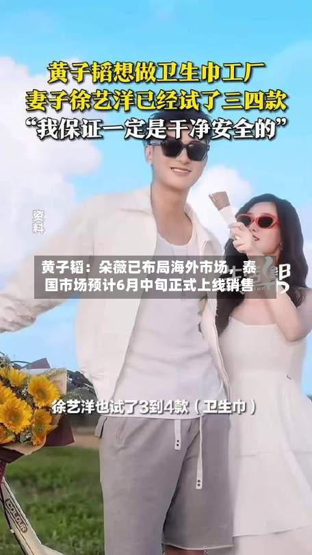 黄子韬：朵薇已布局海外市场，泰国市场预计6月中旬正式上线销售