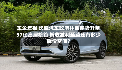 车企年报|长城汽车政府补助逆势升至37亿高居榜首 增收减利延续还有多少降价空间？