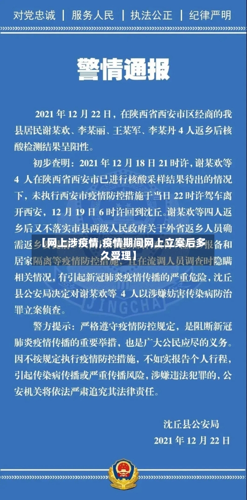 【网上涉疫情,疫情期间网上立案后多久受理】