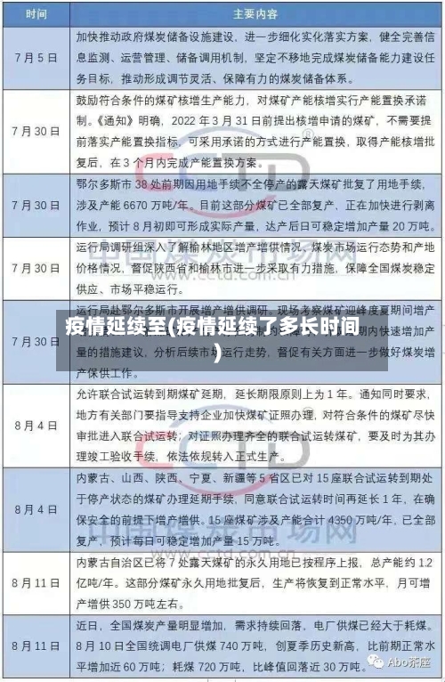 疫情延续至(疫情延续了多长时间)
