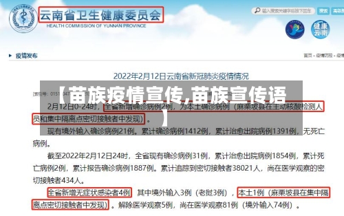 【苗族疫情宣传,苗族宣传语】
