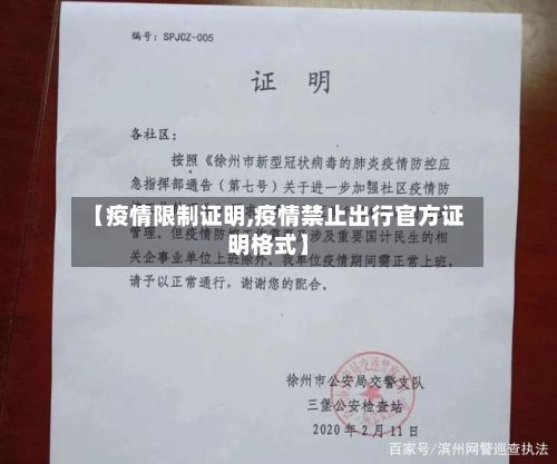 【疫情限制证明,疫情禁止出行官方证明格式】