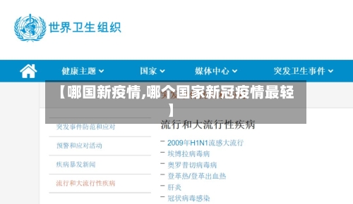 【哪国新疫情,哪个国家新冠疫情最轻】