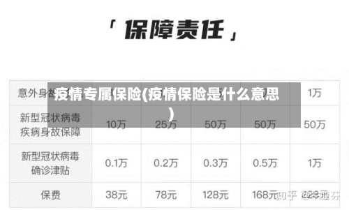 疫情专属保险(疫情保险是什么意思)