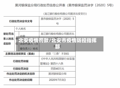 北安疫情罚款/北安市疫情防控指挥部