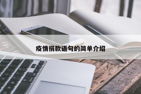 疫情捐款语句的简单介绍